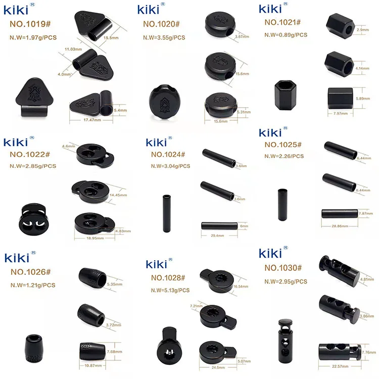 
High quality low price big black flat stainless steel cord lock 