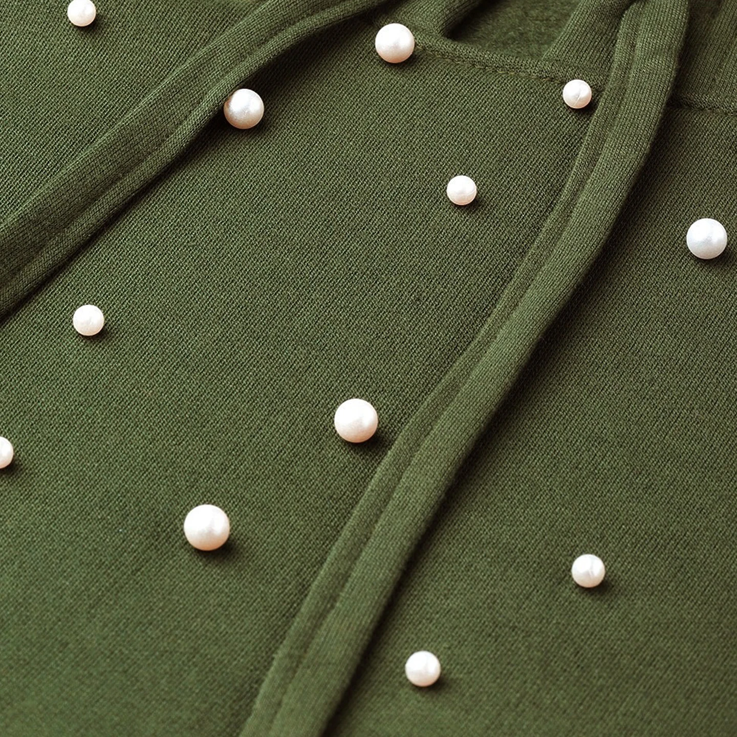 
Olive Green Embellished Long Sleeves Wonderful Designed Wholesale Sweatshirt hoodie for Womens 