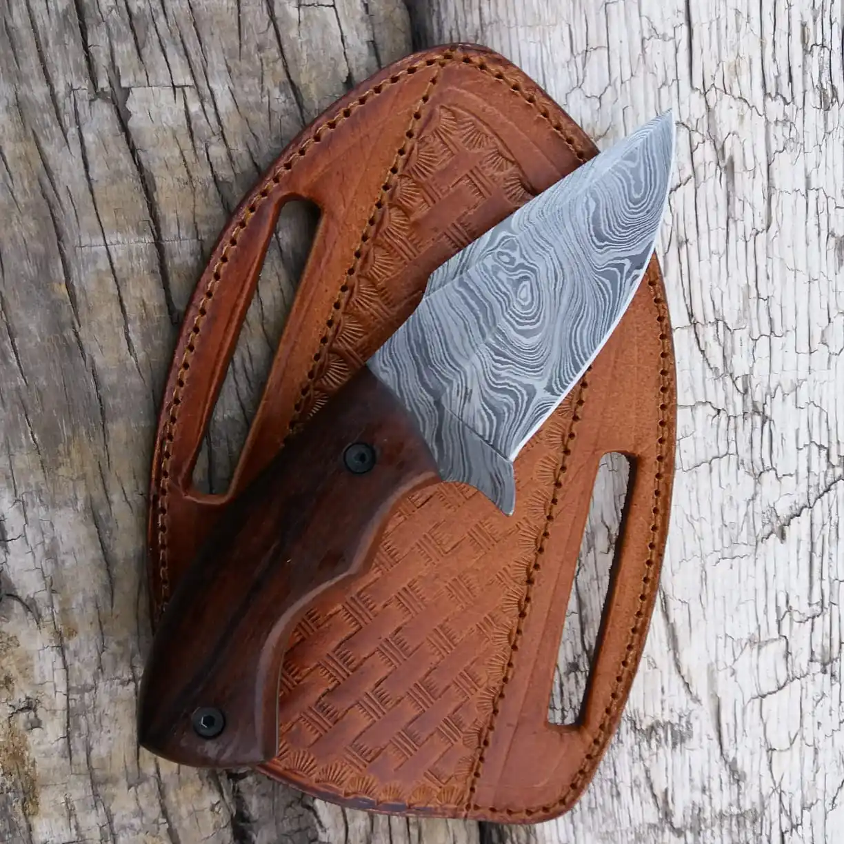 
Damascus Steel Fix Blade Camping Hunting Knife Self Defense Everyday Carry Knives Wholesale 