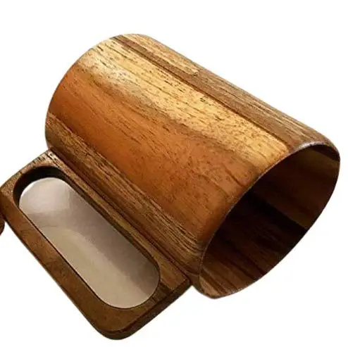 
simple Natural Wooden beer Mug Rustic Handmade Wooden cup with Wholesale for beer tea friendly wholesale natural Wooden Mug 