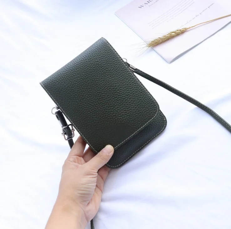 Fashion touch screen mobile phone bags cases phone arm sling pouch bag chain leather crossbody touchscreen purse
