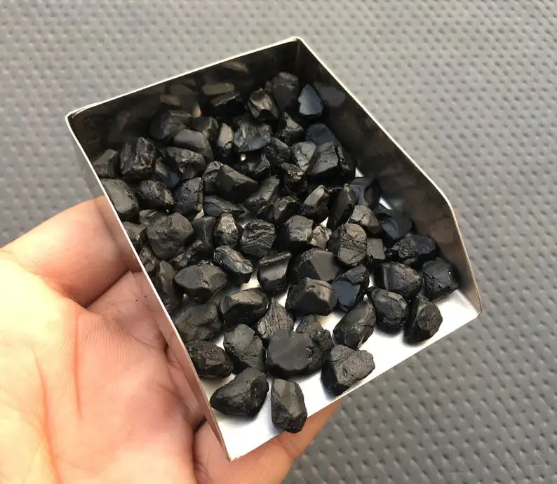 Genuine 25 Pieces Natural Black Spinel Rough Untreated Awesome Quality Handcut Loose Gemstone Making Jewelry