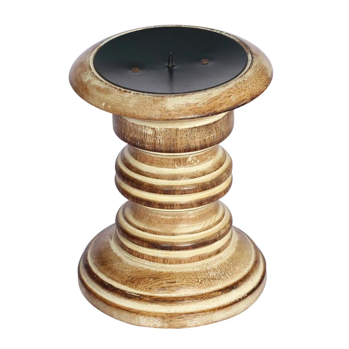 Round candle holder with glass Wood Candle Holders Lanterns and Candle Jars Customized size and sale