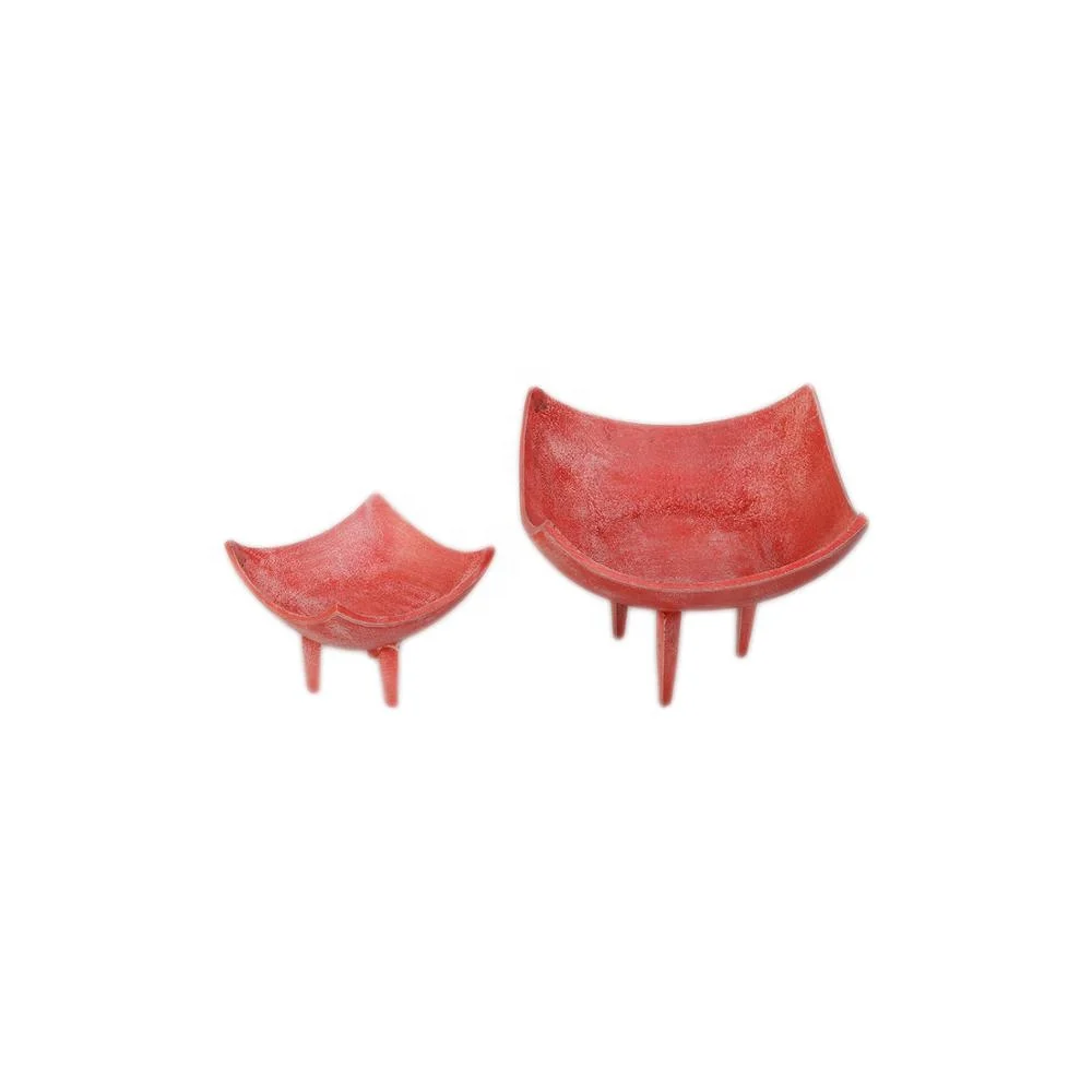 Metal Dishes With Legs Painted Antique Finishing Design Best for Tableware Food Storage