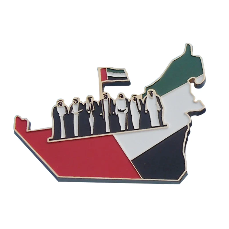Free sample metal stamping enamel epoxy flag logo  football club sports dubai lapel pins custom make badges for uae national day