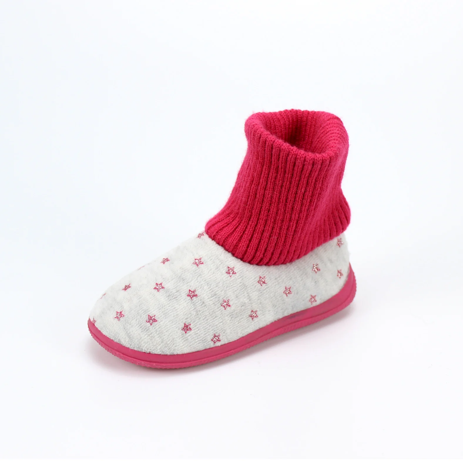 
Wholesale good quality red star soft warm winter home kids TPR outsole boot baby indoor slipper 