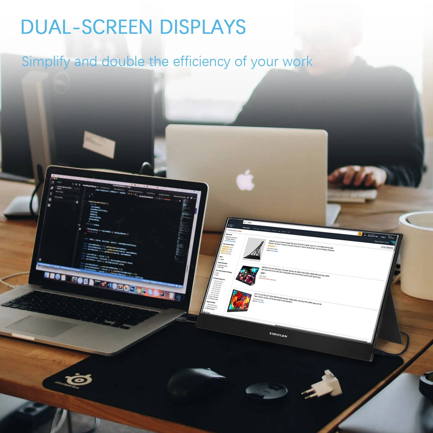 Sibolan Portable Gaming Monitor RGB for Laptop PC PS4 Uitra Slim 15.6 Inch IPS LCD Desktop Return and Replacement Speaker Repair