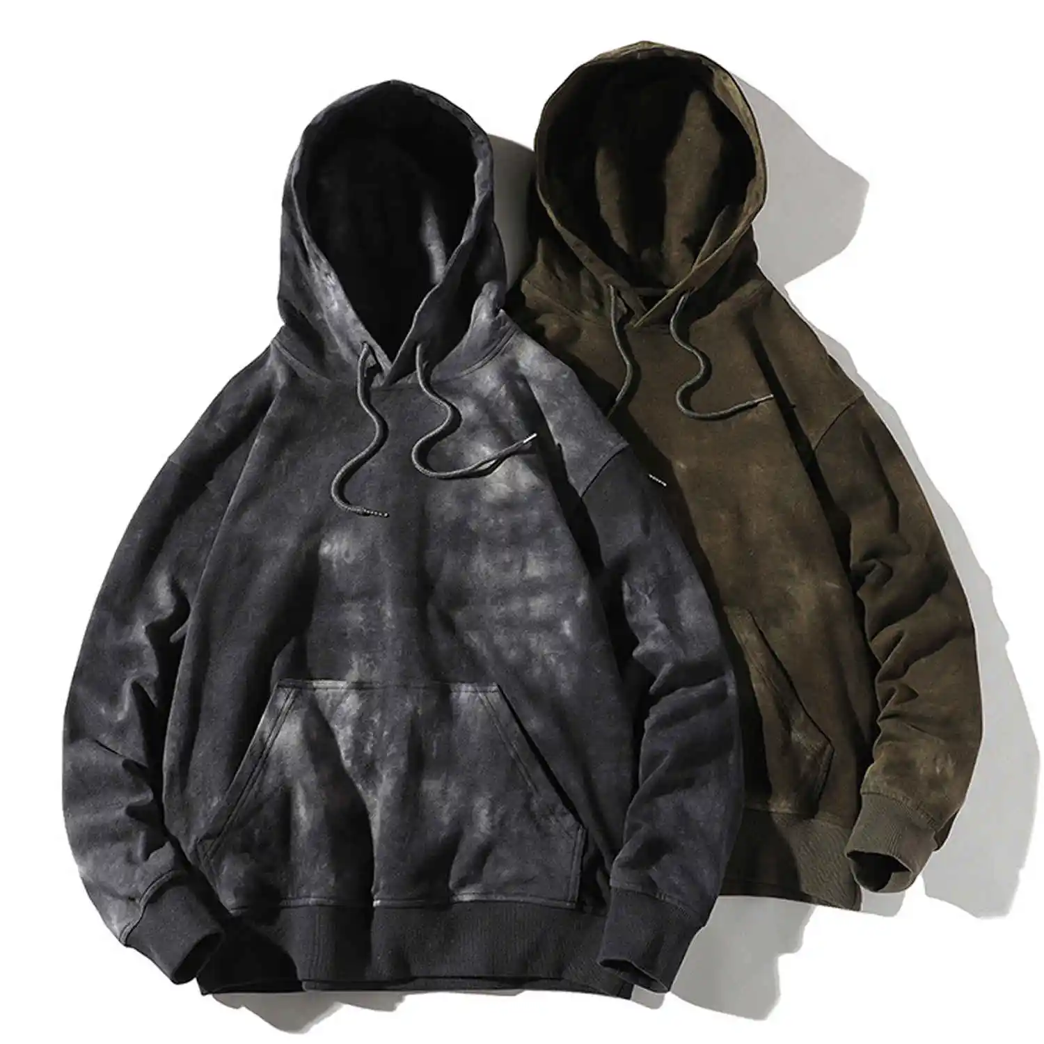 ROUSE SPORTS High Street Casual Pullover Men Graphic Tye Dye Hoodies 2023 Winter New Style Cotton Men Hoodies