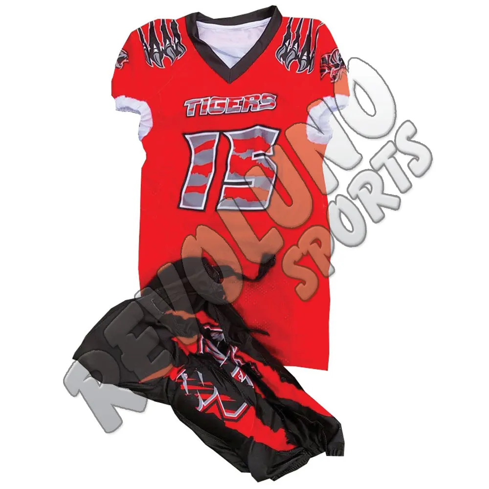 Youth American Football Uniform Custom Design Jersey Hoodies Football Uniforms 7v7 Duffel Bag Shorts Shirts