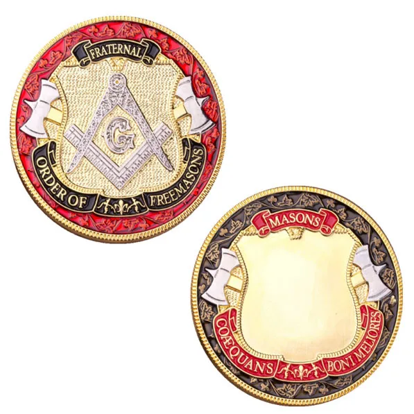 Оптовая продажа, Оригинальные металлические масонские монеты из мягкой эмали