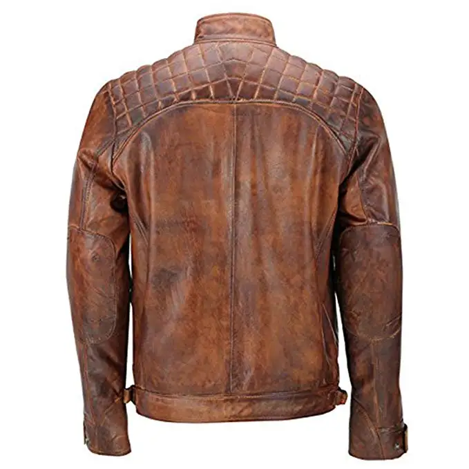 Men Zipper Leather Jackets Custom Made Motorbike Leather Jackets 2022 New Designs High Quality Jackets