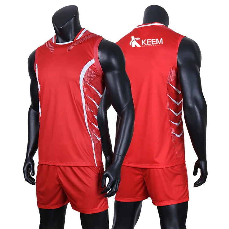 Custom cheap sports volleyball uniforms New design beach volleyball jersey uniform  beach sleeveless volleyball jersey for men