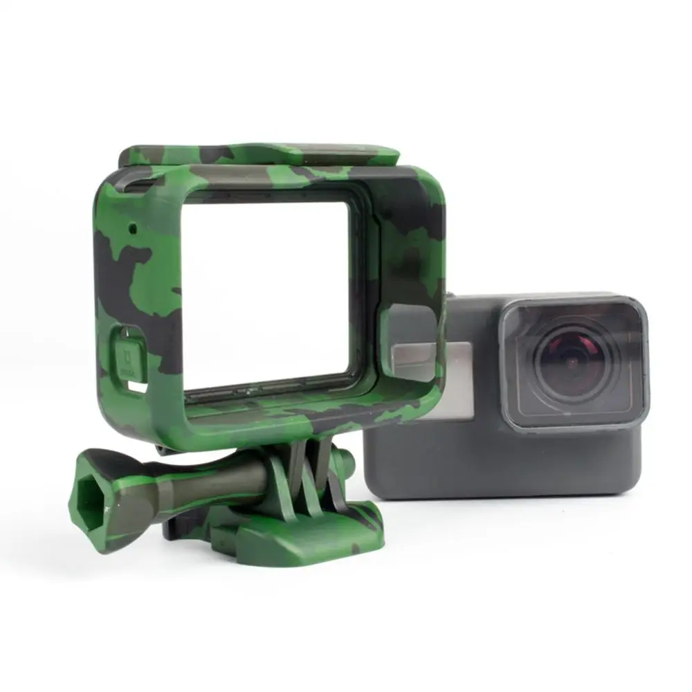 Protective Housing Case Cover Action Camera Camouflage Plastic Protection Border Frame Box for Go Pro   5