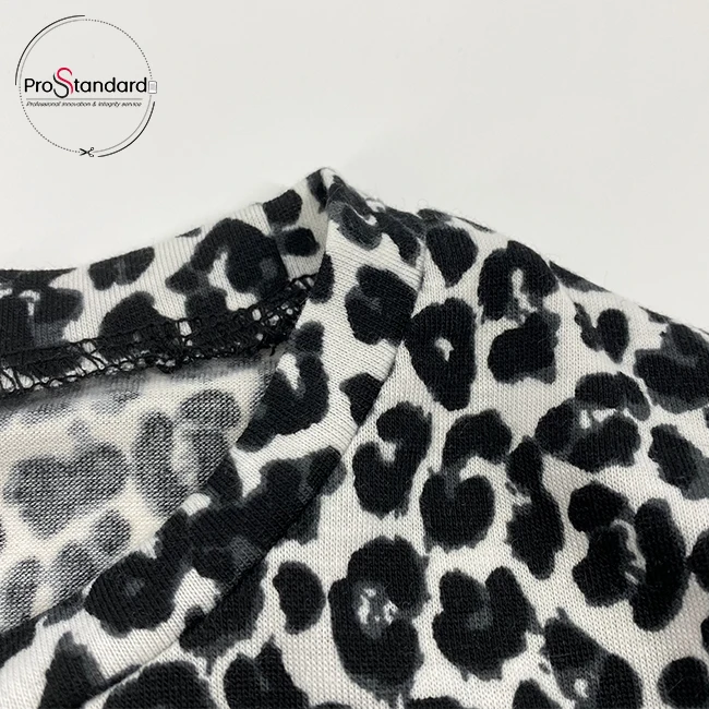 
Trend Stylish Black Leopard Print Full Sleeve Bodycon Tops For Girls 