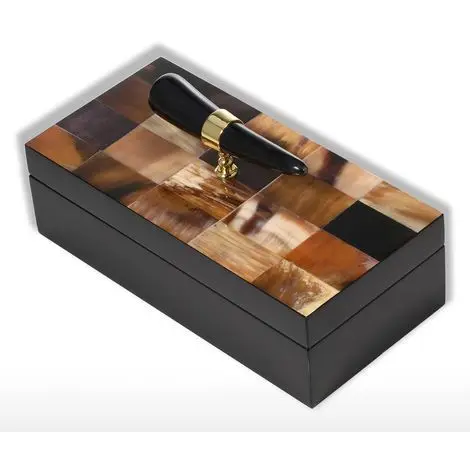 
LUXURY DESIGN Rectangular Jewellery Box With Horn Stripes for jewellery storage, home decoration horn box at wholesale price 