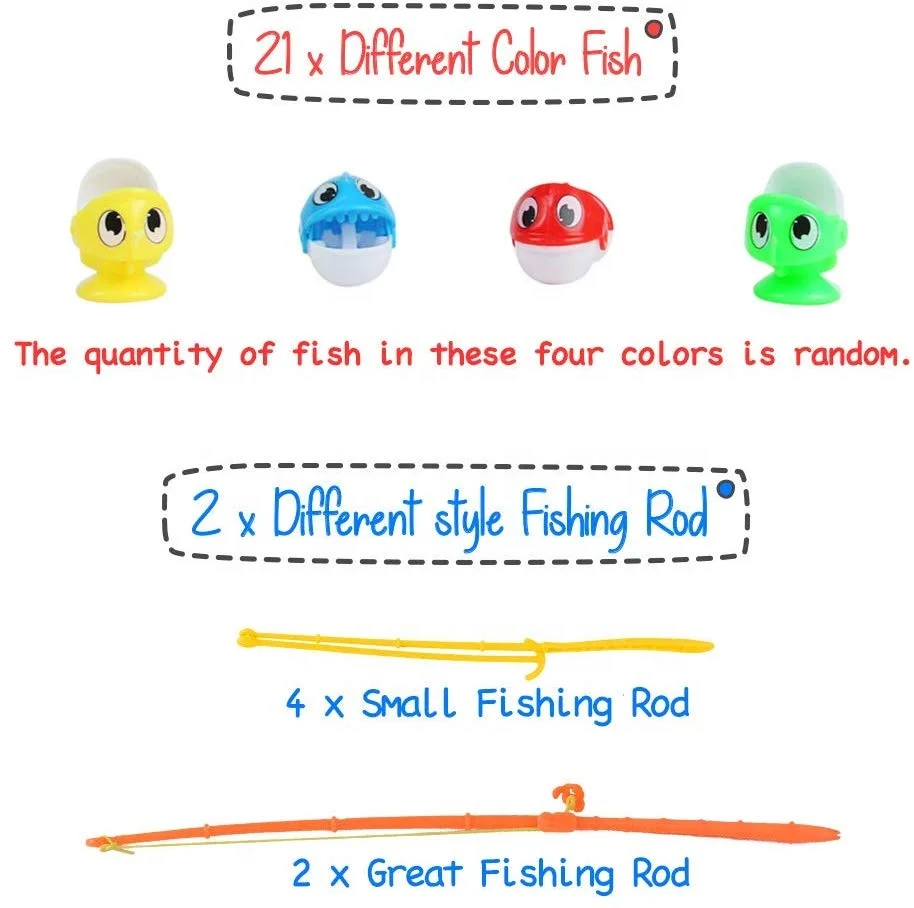
Fishing Game Toys Musical Board Game 6 Fishing Rods Gift for Boys Girls 3 4 5 6 Years Old Birthday Xmas Halloween 
