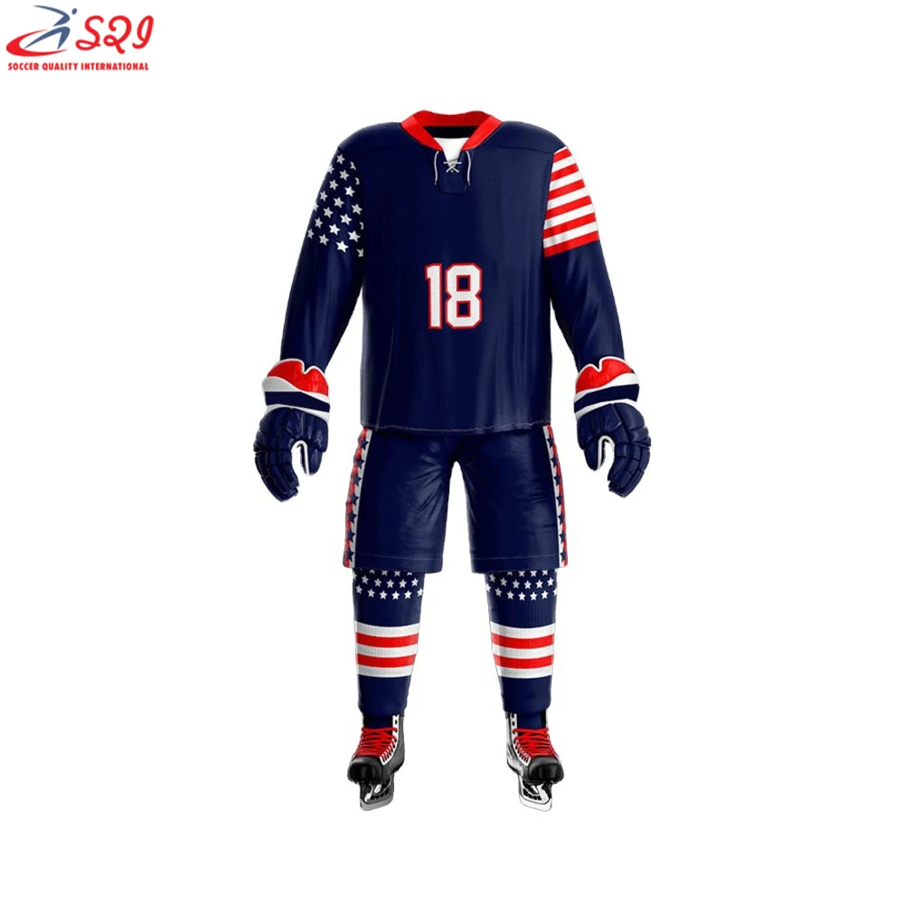 Factory Price Professional Ice Hockey jersey with tackle twill embroidery Ice hockey uniform for teams