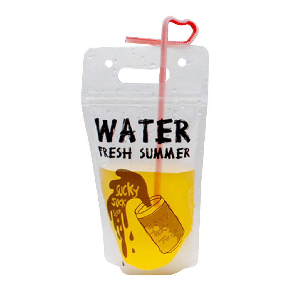 Juice milk tea soy milk disposable packaging bag self-sealing frosted 500ml beverage bag