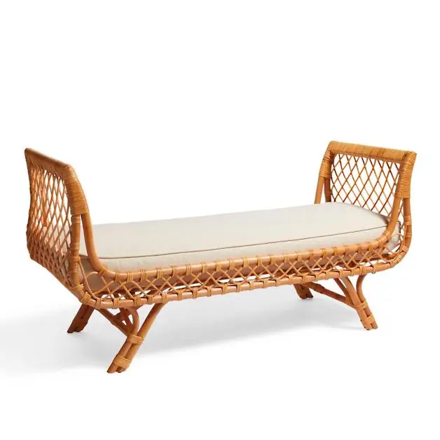 Hot sale luxury rattan bench for luxury living room