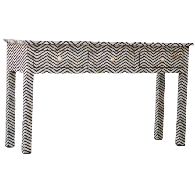Bone Inlay Furniture Bone Inlay Table Luxury  Bone Inlay  console Table manufacturer supplier Mother of pearl furniture