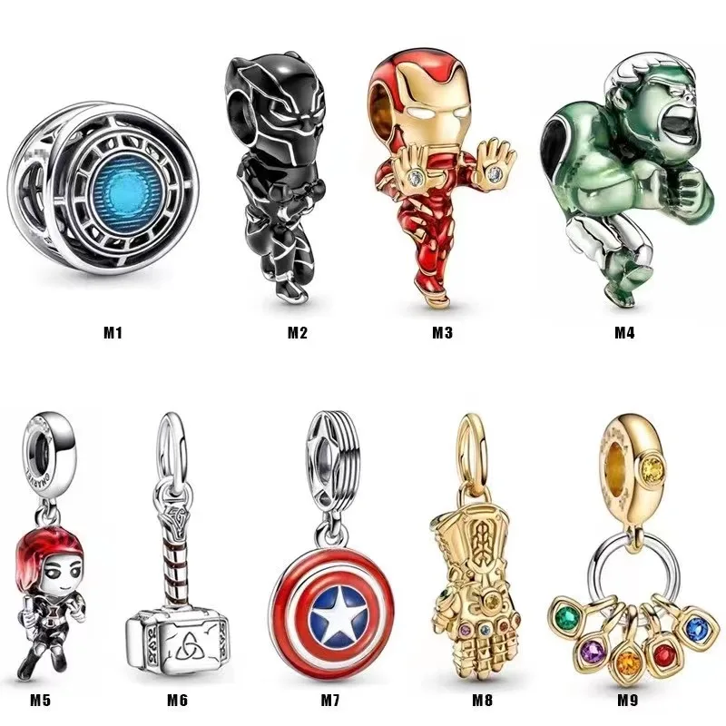 2022 Hot selling item Avengers Charm bracelet Marvel series charm Captain America Black Widow charm