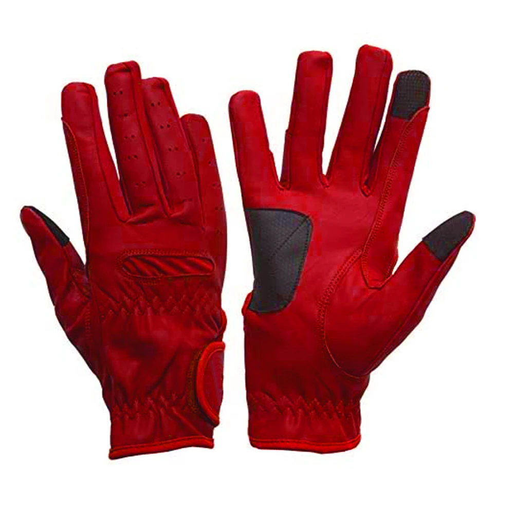 Reinforced Stitching Suede Leather Touch Screen Riding Gloves Equestrian Horseback Gloves Cotton Outdoor Mitts Breathable Gloves