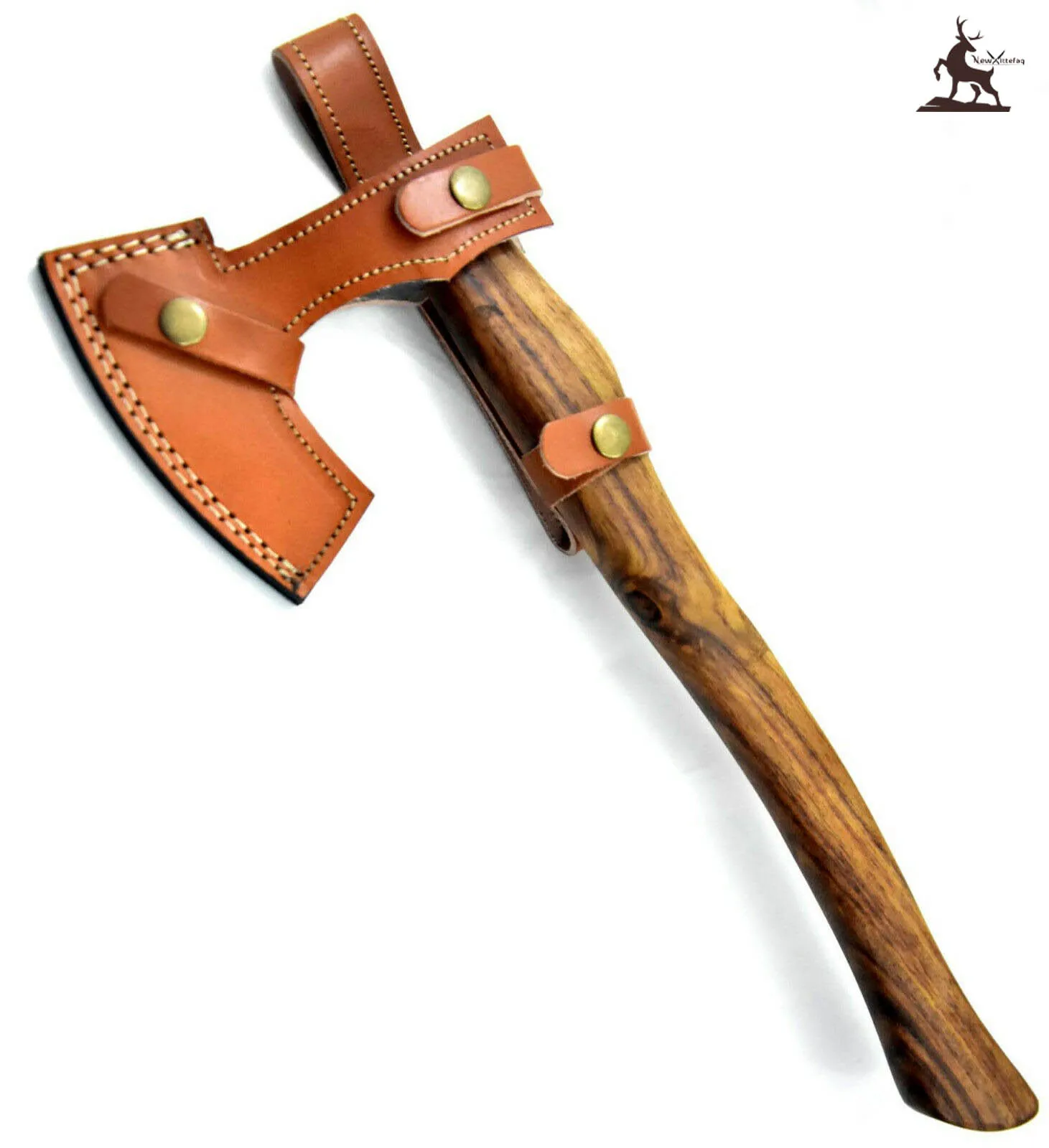KK Custom Hand Made Damascus Tomahawk Axe Hunting Axe Hacthet Axe, Walnut Handle