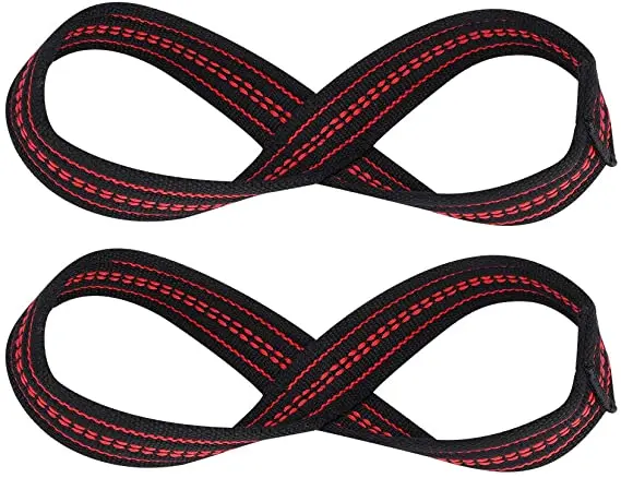 Durable Weight Lifting Wrist Straps Figure 8 Padded Cuff Gym Support Hand Bar Grips figure 8 Weight Lifting straps Gym Fitness