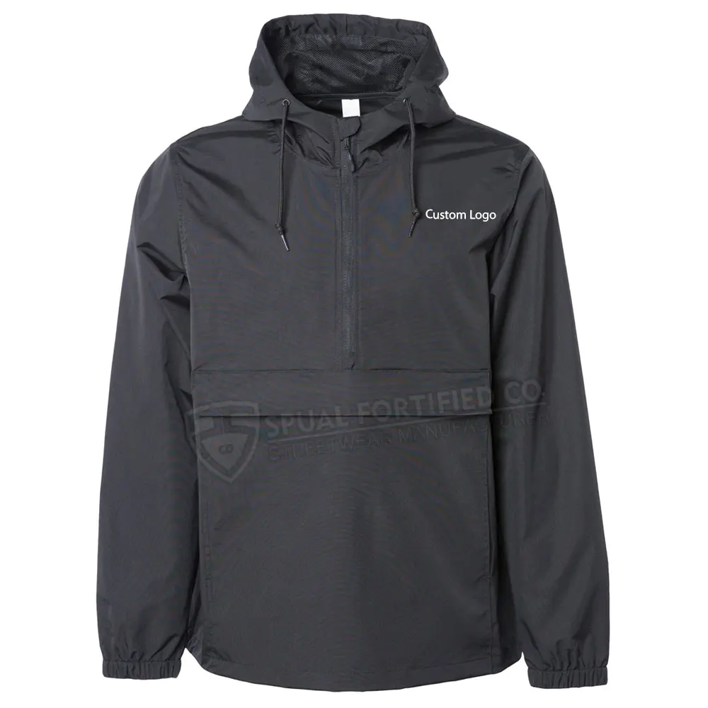 Пуловер на молнии с двумя карманами заказ уличная одежда мужская ветровка куртка