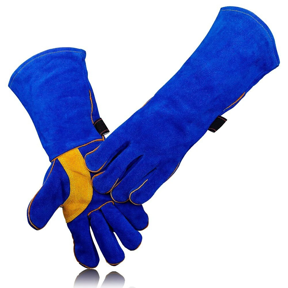 Leather Welding Gloves Heat Fire Resistant, for Gardening Tig Weld Beekeeping Working Tig Gloves.