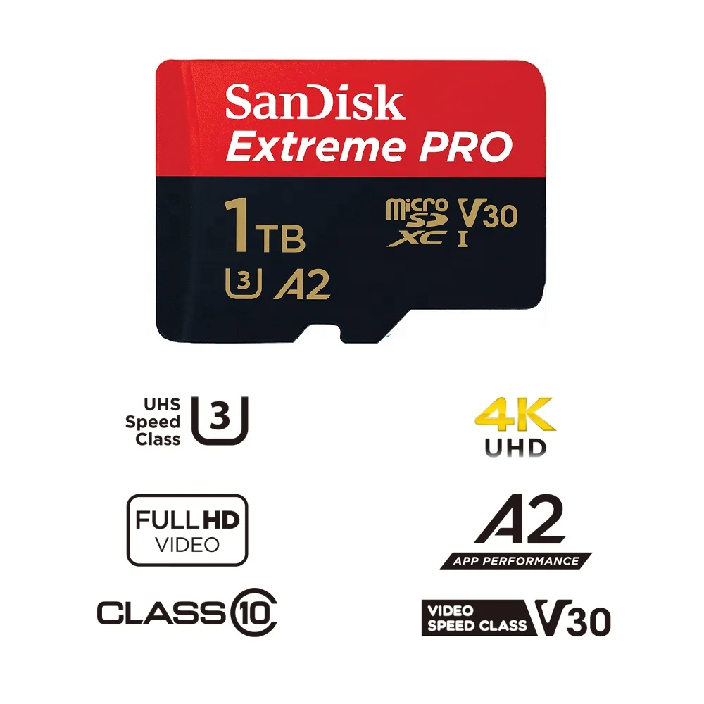 Двойной Флеш-накопитель SanDisk Extreme Pro Micro SD карты с адаптером UHS-I A1 U3 V30 C10 флэш-памяти SDXC 1 ТБ слот для карт