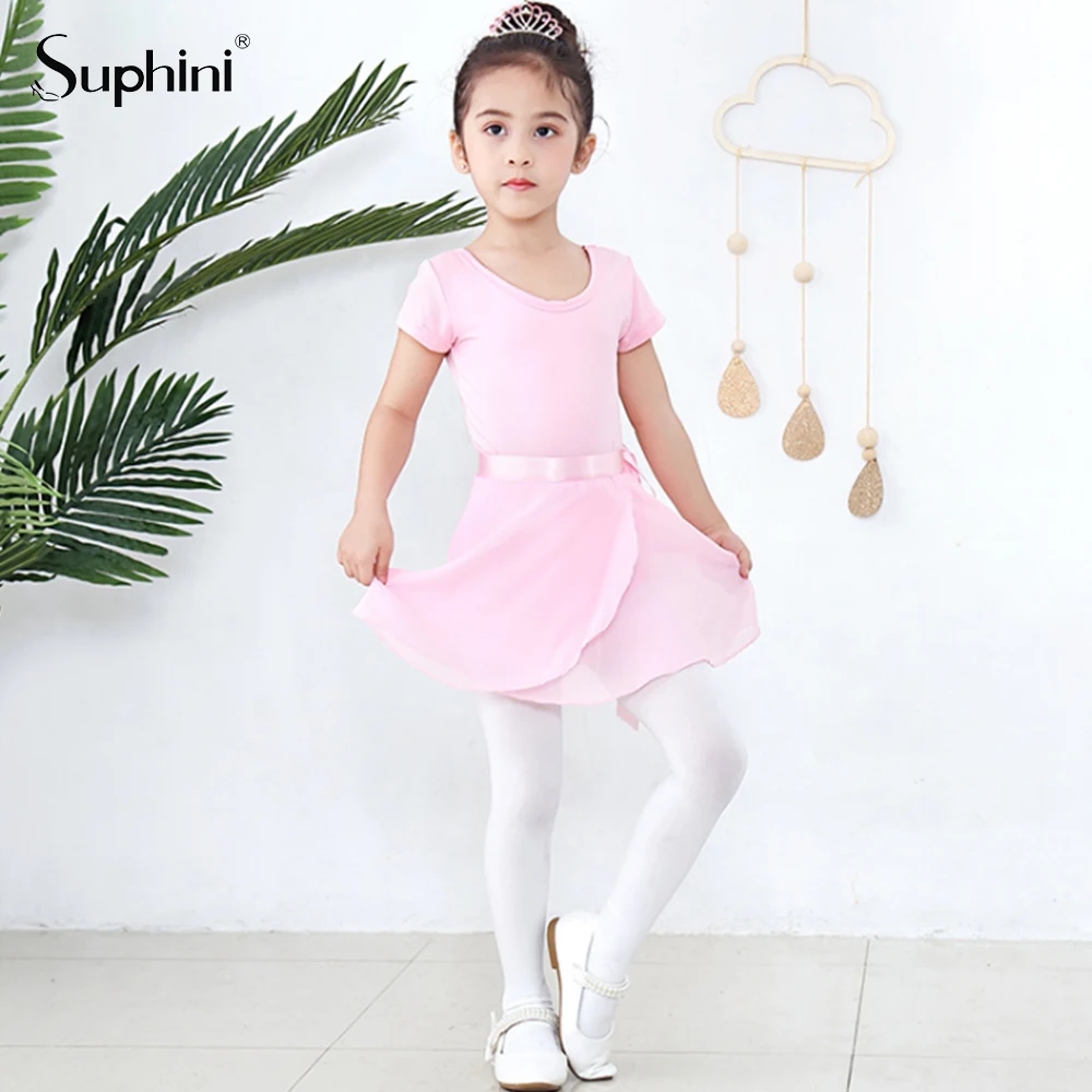 Детская танцевальная одежда Suphini, платье принцессы, детская пачка, розовая хлопковая юбка, тренировочная одежда для выступлений, танцевальная балетная Одежда для девочек