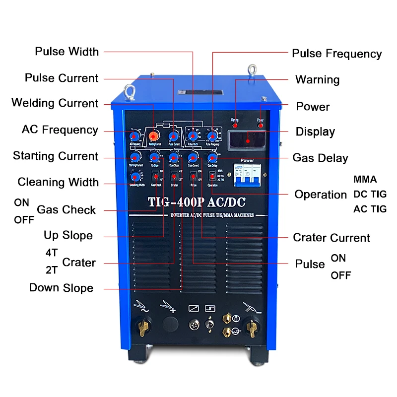 AC DC TIG/MMA 400P Инверторные алюминиевые сварочные машины 380V инверторный Сварочный аппарат TIG