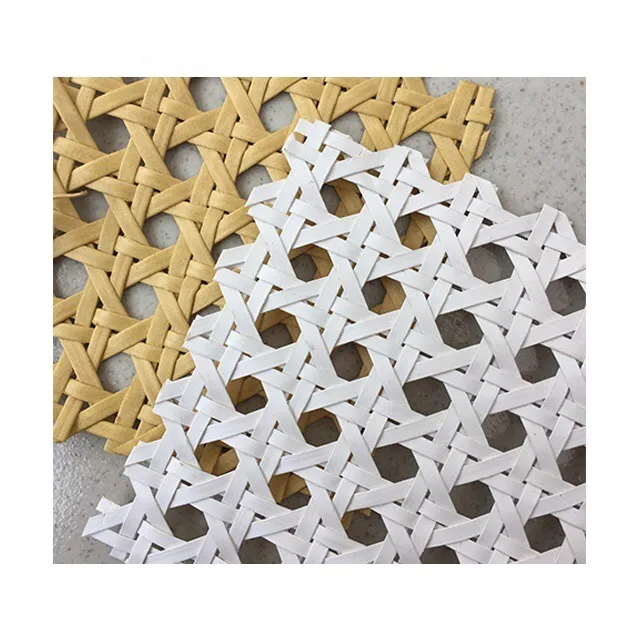 Square Mesh Bleached Synthetic Rattan Cane Webbing Roll Top A Grade various size for chair table decor from Viet Nam
