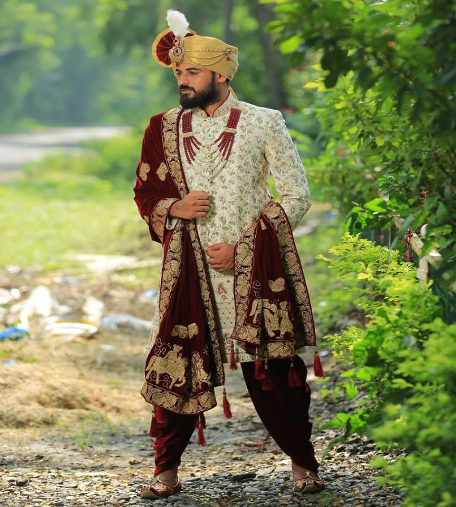 Свадебный костюм шервани ручной работы KURTA DHOTI сальвар чистая ткань для мужчин индийское платье Болливуд модная оптовая