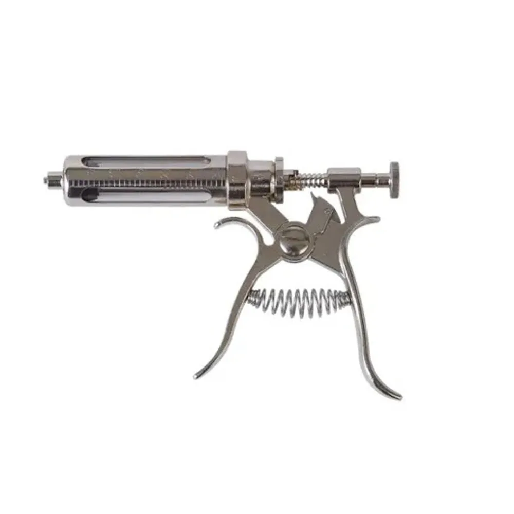 Automatic Continuous Vaccine Syringe Adjustable Metal Injector Gun For Sheep Cattle Pig Chickens Ducks.