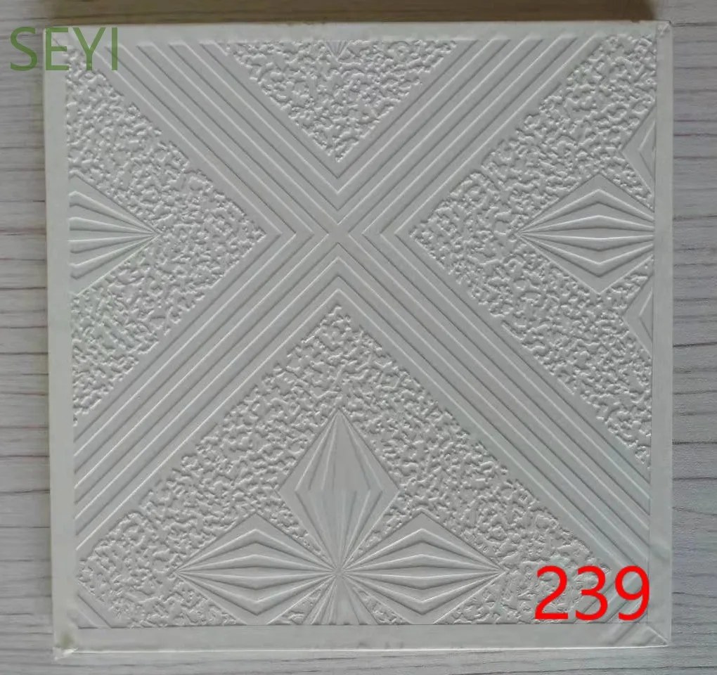 595*595mm Pvc Coated Gypsum Ceiling Tiles Pvc Laminated