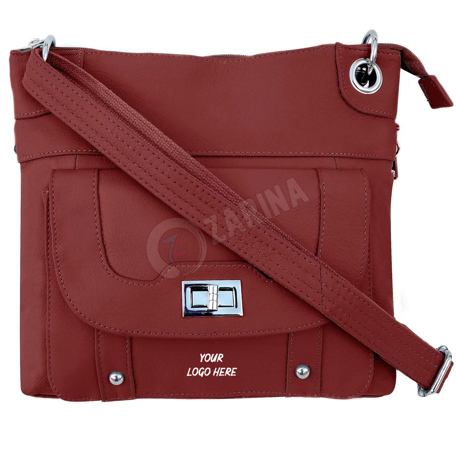 Womens Conceal Carry Gun Crossbody Bag Genuine Leather Purse Square Handbag women messenger bags