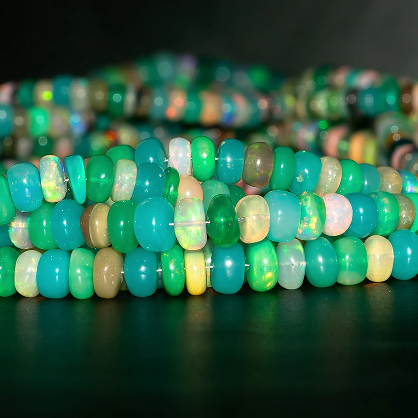 Оптовая продажа блестящий опал Paraiba гладкие круглые бусины из драгоценных камней простые