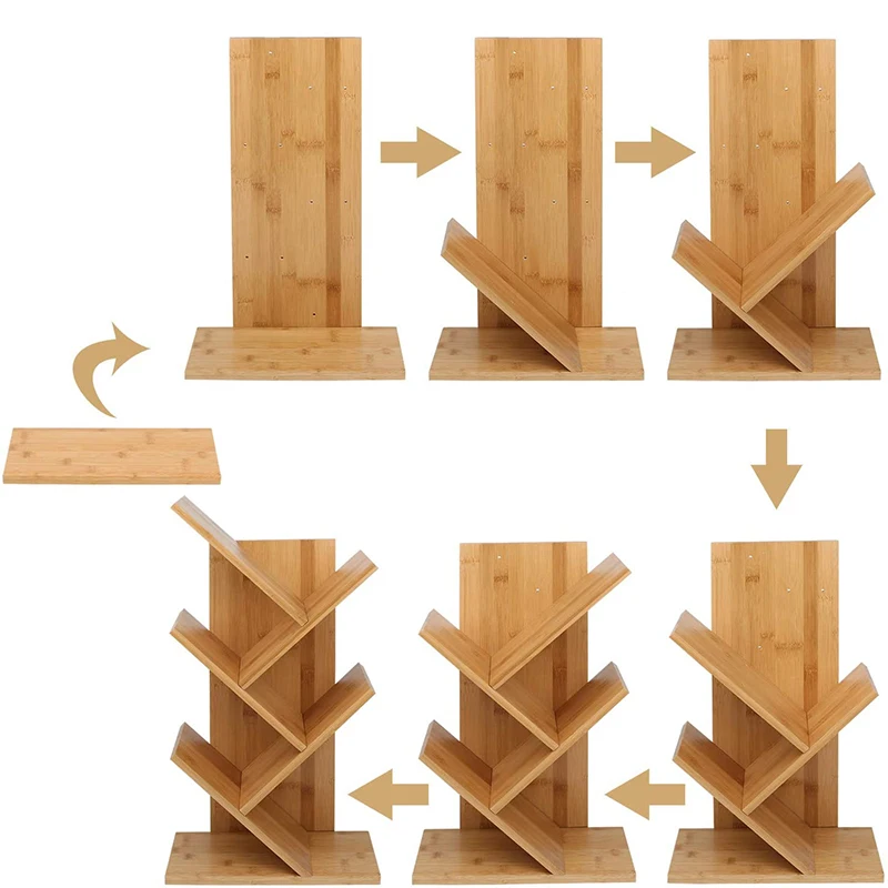 Tree Shape Floorstanding Bookshelf Cheap Shelf Dividers Book Shelf for Office & Home Simple Living