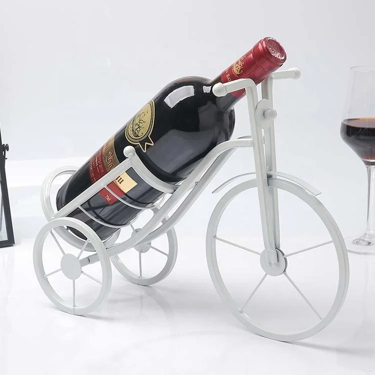 Tricycle Shaped Metal Wire Hanging Wine Glass Bottle Rack Display Shelf
