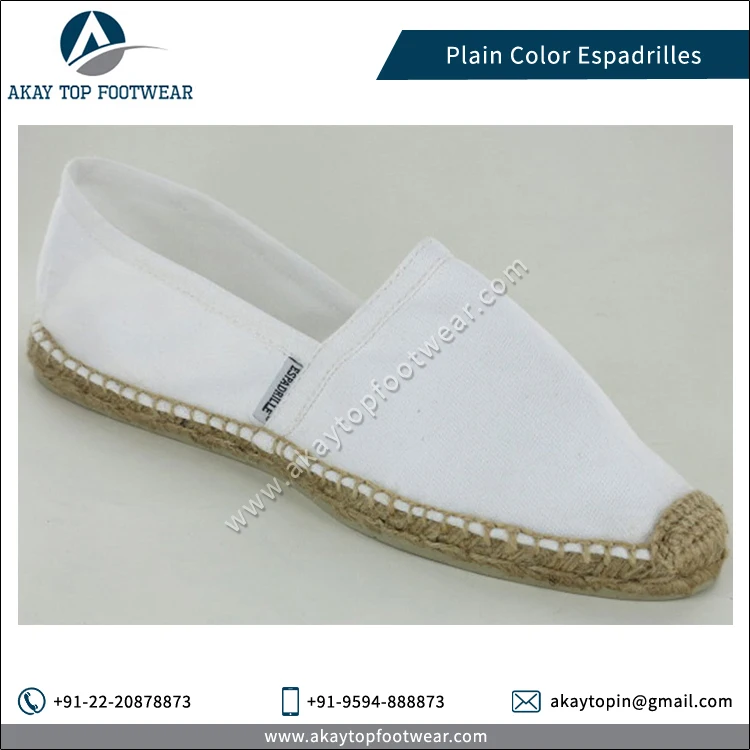 Espadrilles Wholesale Selling Solid Pattern Plain Color Espadrilles Flat Shoes from Indian Supplier