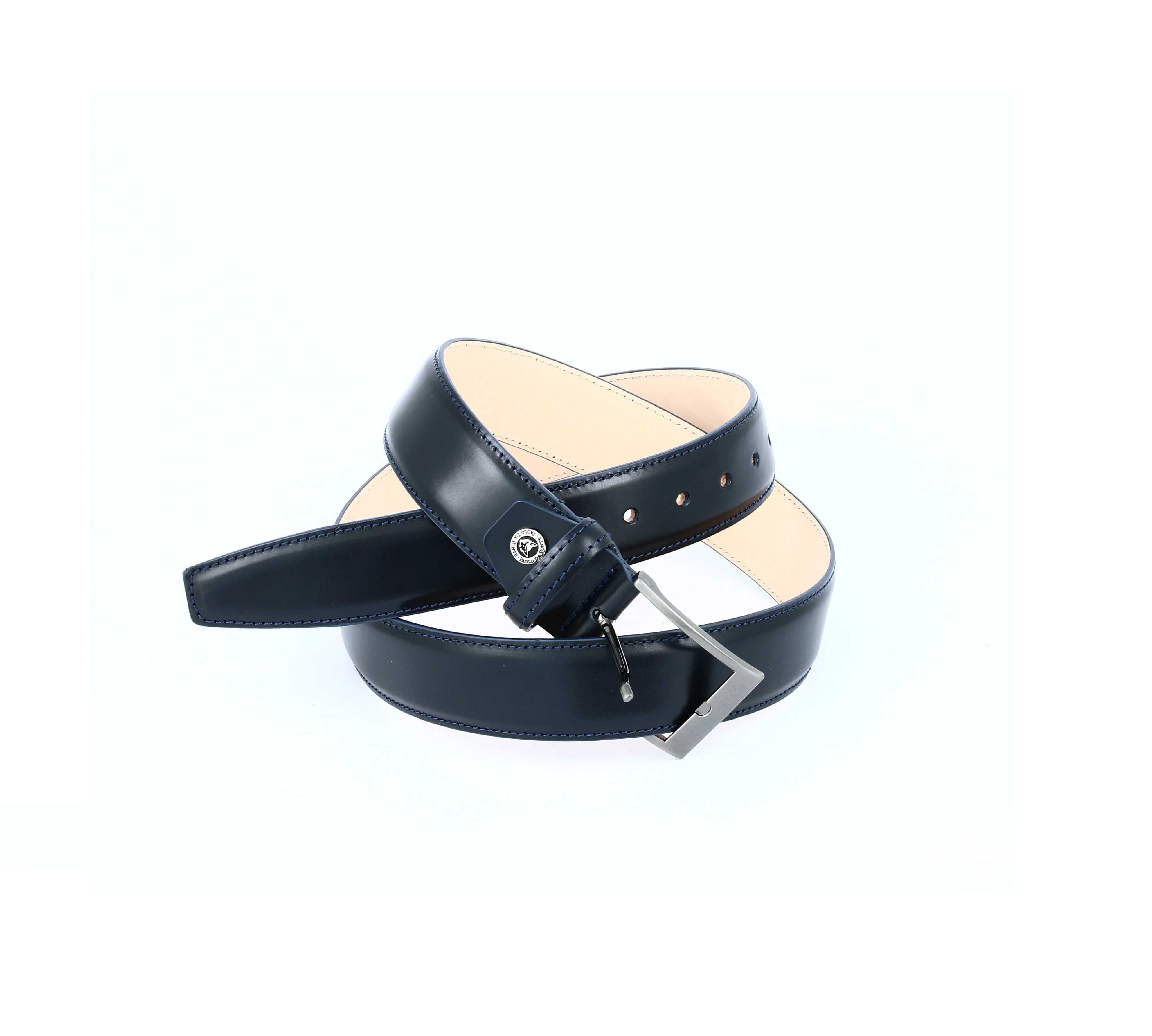 CLASSIC GENUINE LEATHER SEWED BELT CUSTOM LOGO MADE IN ITALY