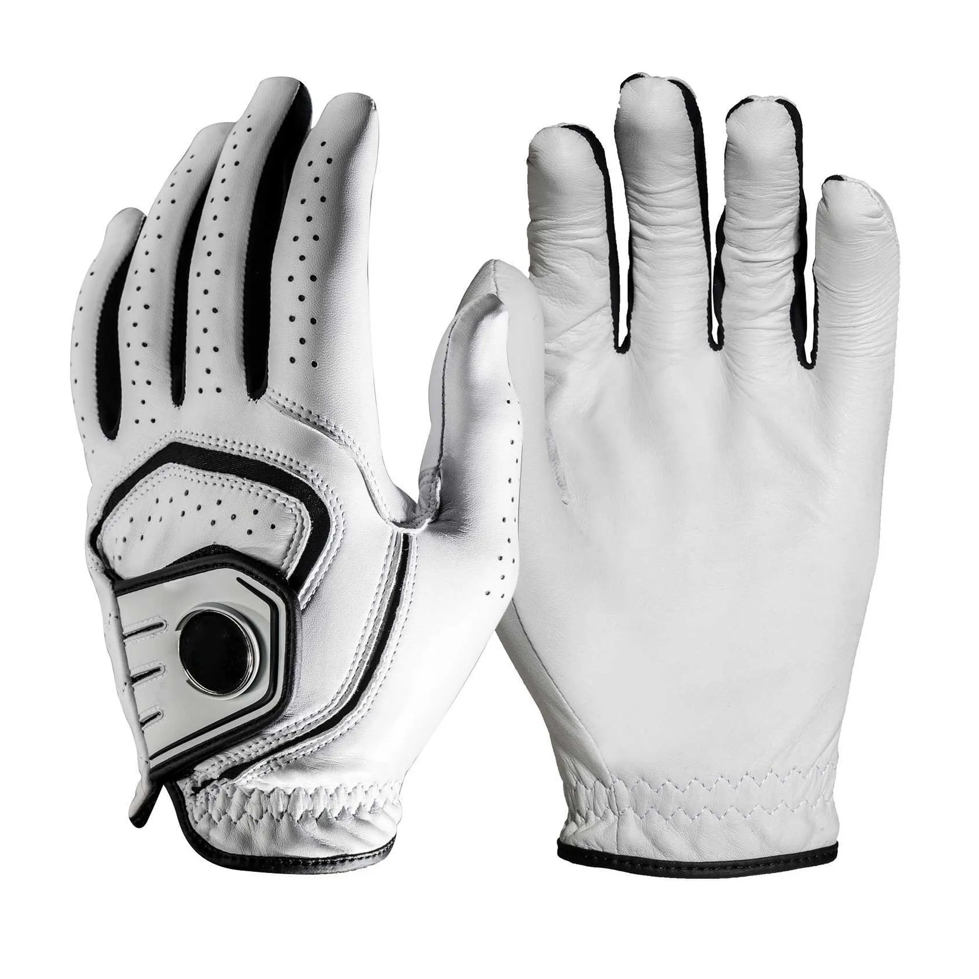 Производитель на заказ перчатка Для Гольфа Cabretta кожаные магнитные шариковые маркеры левая и правая перчатки для гольфа