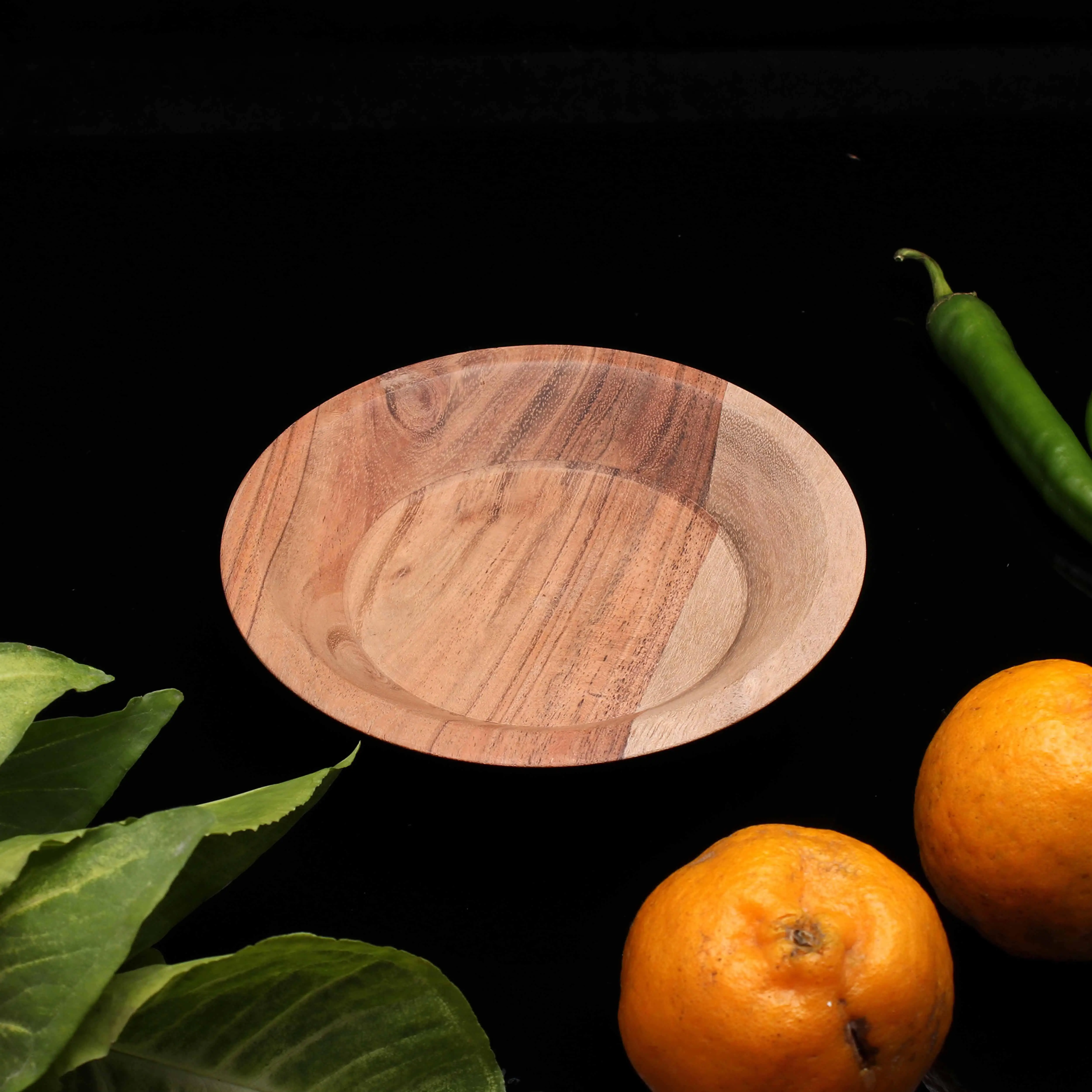 Acacia Wooden Bowl Maggie Pasta Serving Wooden Round Shape Bowl Eco Friendly Wholesale High Quality Extra Large Wooden Bowl