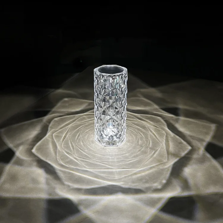 SFT Nordic Crystal Table Lamp Bedroom Touch Dimming Atmosphere Night Light Rose Projector Lamp Decor for Home Restaurant