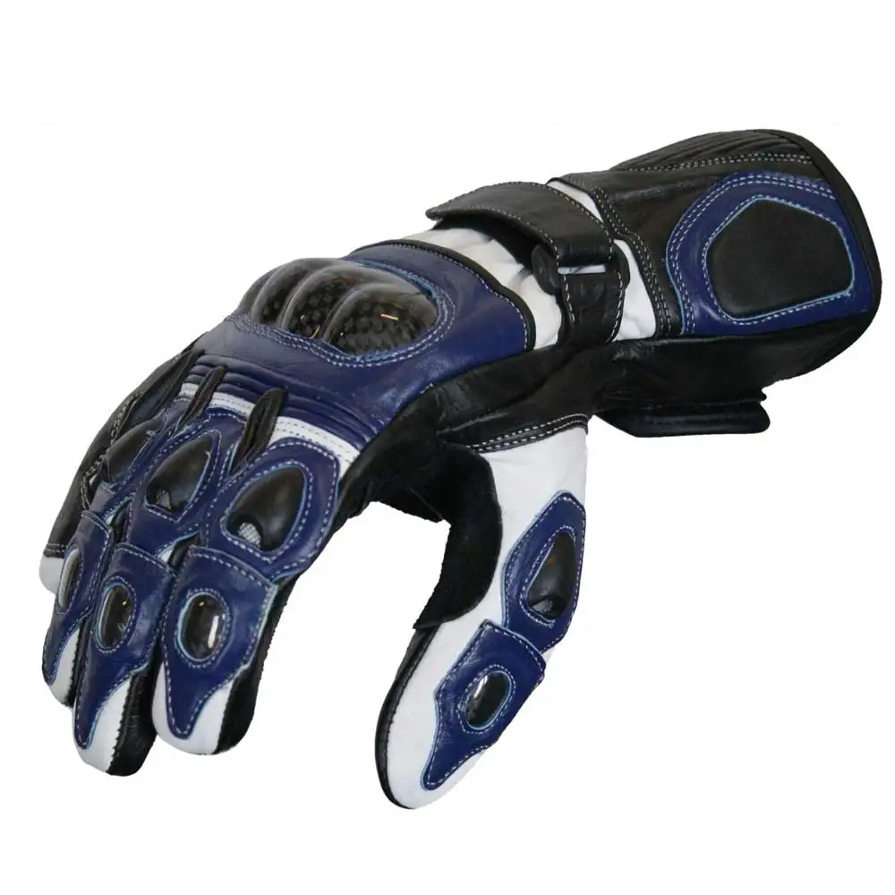 Gloves Genuine Leather Motocross Gloves highway Auto Motorcycle Racing Sports Gloves Black Waterproof White Long