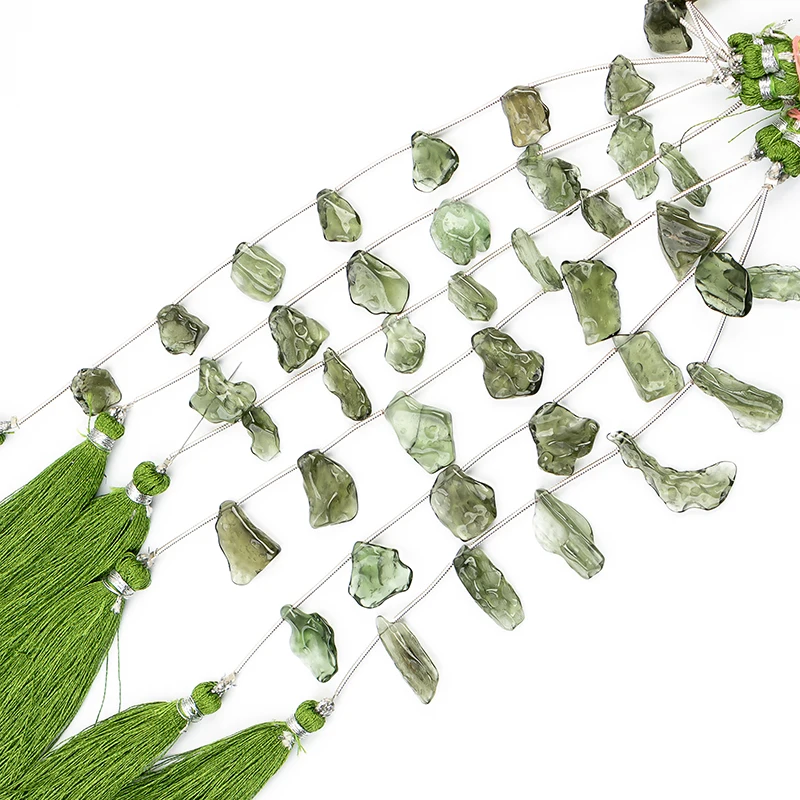 Оптовая продажа 100% натуральные бусины moldavite Nuggets необычный драгоценный камень Moldavite