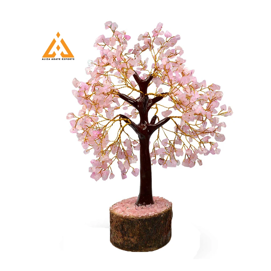 Premium Quality Rose Quartz Gemstone Chips Tree Feng Shui Tree Buy At Wholesale Price