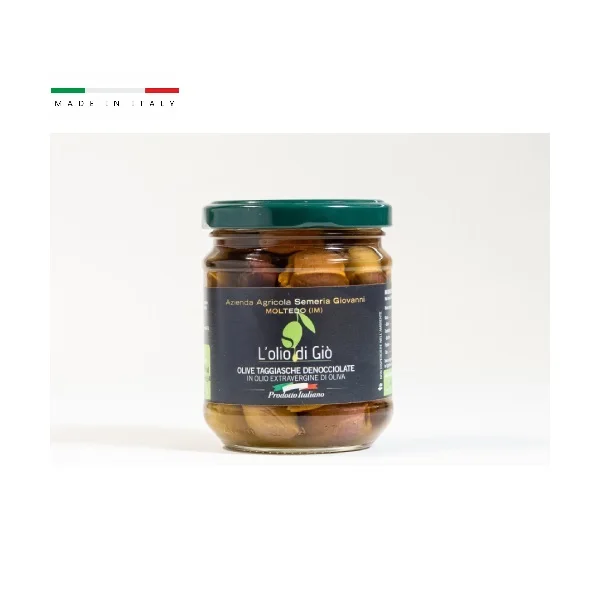 
Сделано в Италии, свежие оливки 180 г, taggiasca в экстра девственном масле, Оливки без косточек 